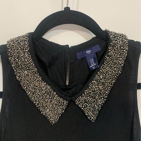 GAP woman’s sleeveless blouse. Embroidered beading collar. Soft! Size XS. Modal/ - Picture 6 of 6